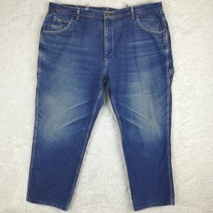 Key Mens Jeans Carpenter Straight Leg Blue Denim Medium Wash‎ Rugged 46x29